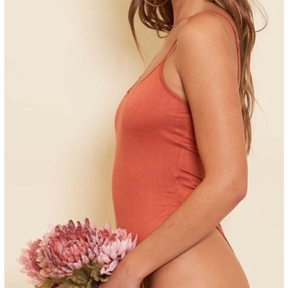 Rust Spaghetti Strap Bodysuit